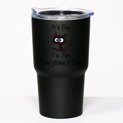 It's Fine I'm Fine Everything Is Fine Funny Cat Tumbler