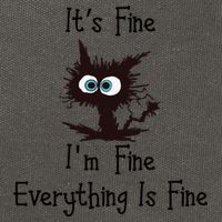 It's Fine I'm Fine Everything Is Fine Funny Cat Cotton Canvas Backpack