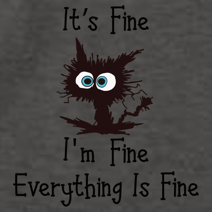 It's Fine I'm Fine Everything Is Fine Funny Cat Vector Backpack