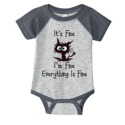 It's Fine I'm Fine Everything Is Fine Funny Cat Infant Baby Jersey Bodysuit