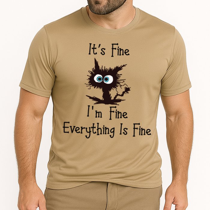 It's Fine I'm Fine Everything Is Fine Funny Cat Performance Shirt