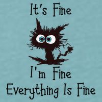 It's Fine I'm Fine Everything Is Fine Funny Cat Sueded Cloud Jersey T-Shirt