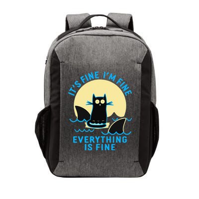 Its Fine Im Fine Everything Is Fine Funny Black Cat Shark Vector Backpack