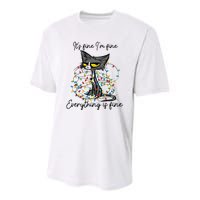 Its Fine Im Fine Everything Is Fine Funny Cat Christmas Youth Performance Sprint T-Shirt