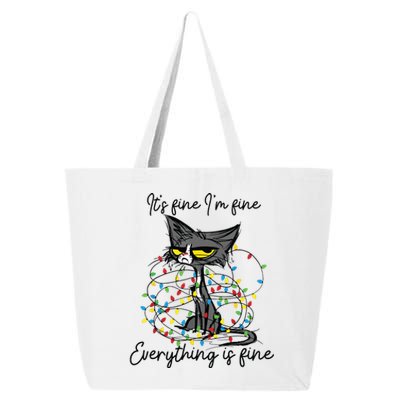 Its Fine Im Fine Everything Is Fine Funny Cat Christmas 25L Jumbo Tote