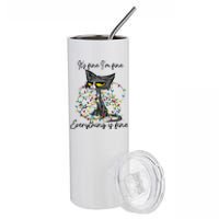 Its Fine Im Fine Everything Is Fine Funny Cat Christmas Stainless Steel Tumbler