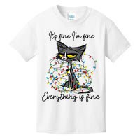 Its Fine Im Fine Everything Is Fine Funny Cat Christmas Kids T-Shirt