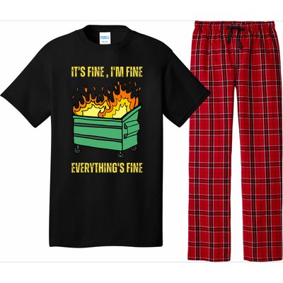 ItS Fine IM Fine Everything Is Fine Lil Dumpster Fire Pajama Set