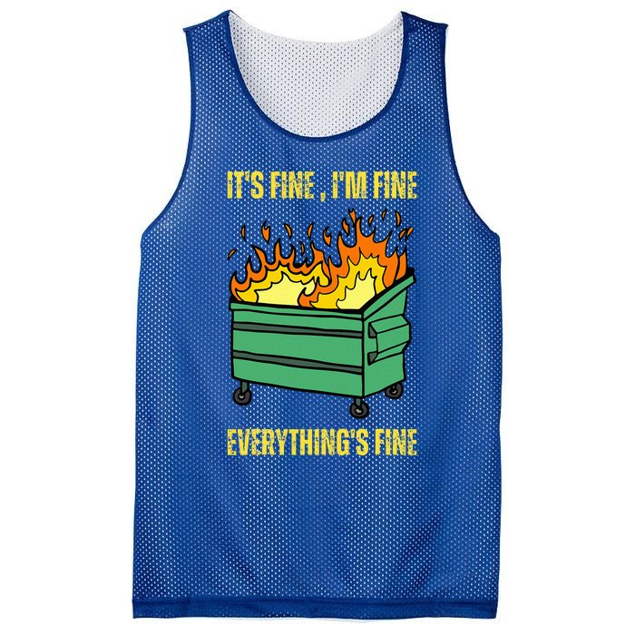 ItS Fine IM Fine Everything Is Fine Lil Dumpster Fire Mesh Reversible Basketball Jersey Tank