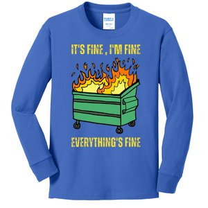 ItS Fine IM Fine Everything Is Fine Lil Dumpster Fire Kids Long Sleeve Shirt