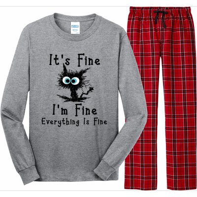 It's Fine I'm Fine Everything Is Fine Long Sleeve Pajama Set