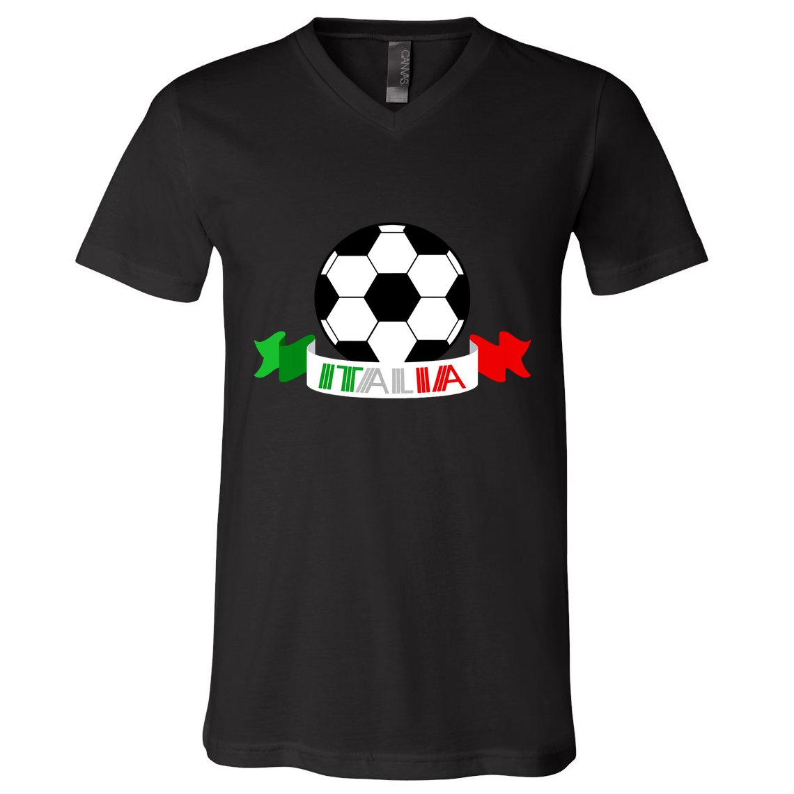 Italy Football Italian Flag Soccer Ball Italia Gift V-Neck T-Shirt