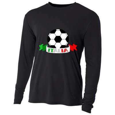 Italy Football Italian Flag Soccer Ball Italia Gift Cooling Performance Long Sleeve Crew