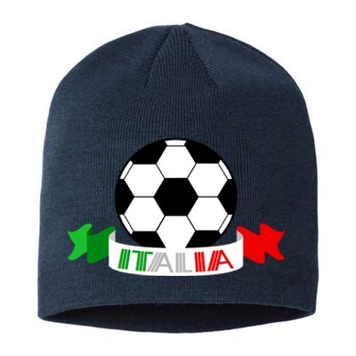 Italy Football Italian Flag Soccer Ball Italia Gift Sustainable Beanie