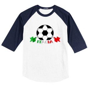 Italy Football Italian Flag Soccer Ball Italia Gift Baseball Sleeve Shirt