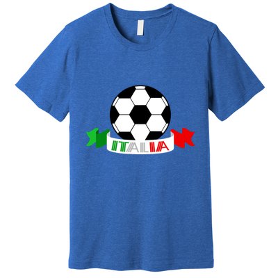 Italy Football Italian Flag Soccer Ball Italia Gift Premium T-Shirt