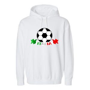 Italy Football Italian Flag Soccer Ball Italia Gift Garment-Dyed Fleece Hoodie