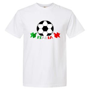 Italy Football Italian Flag Soccer Ball Italia Gift Garment-Dyed Heavyweight T-Shirt