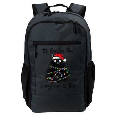 Its Fine IM Fine Everything Is Fine Christmas Black Cat Daily Commute Backpack