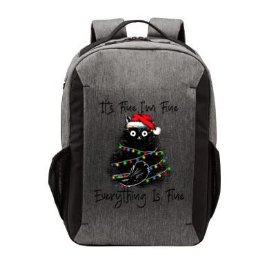 Its Fine IM Fine Everything Is Fine Christmas Black Cat Vector Backpack