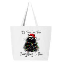 Its Fine IM Fine Everything Is Fine Christmas Black Cat 25L Jumbo Tote