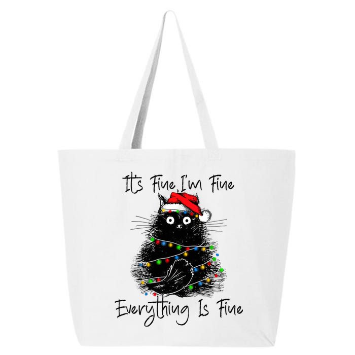 Its Fine IM Fine Everything Is Fine Christmas Black Cat 25L Jumbo Tote