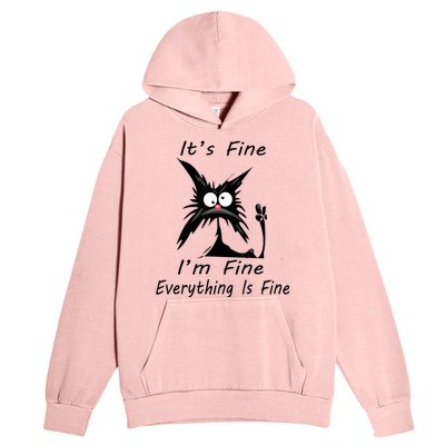 Its Fine Im Fine Everything Is Fine Silly Cat Urban Pullover Hoodie