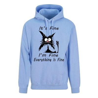 Its Fine Im Fine Everything Is Fine Silly Cat Unisex Surf Hoodie