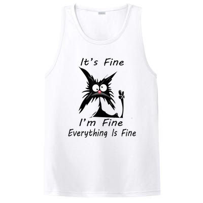 Its Fine Im Fine Everything Is Fine Silly Cat PosiCharge Competitor Tank