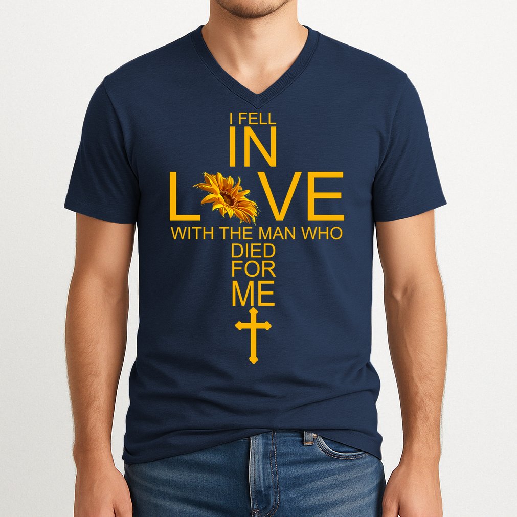 I Fell In Love With The Man Who Died For Me V-Neck T-Shirt