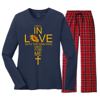 I Fell In Love With The Man Who Died For Me Women's Long Sleeve Flannel Pajama Set 