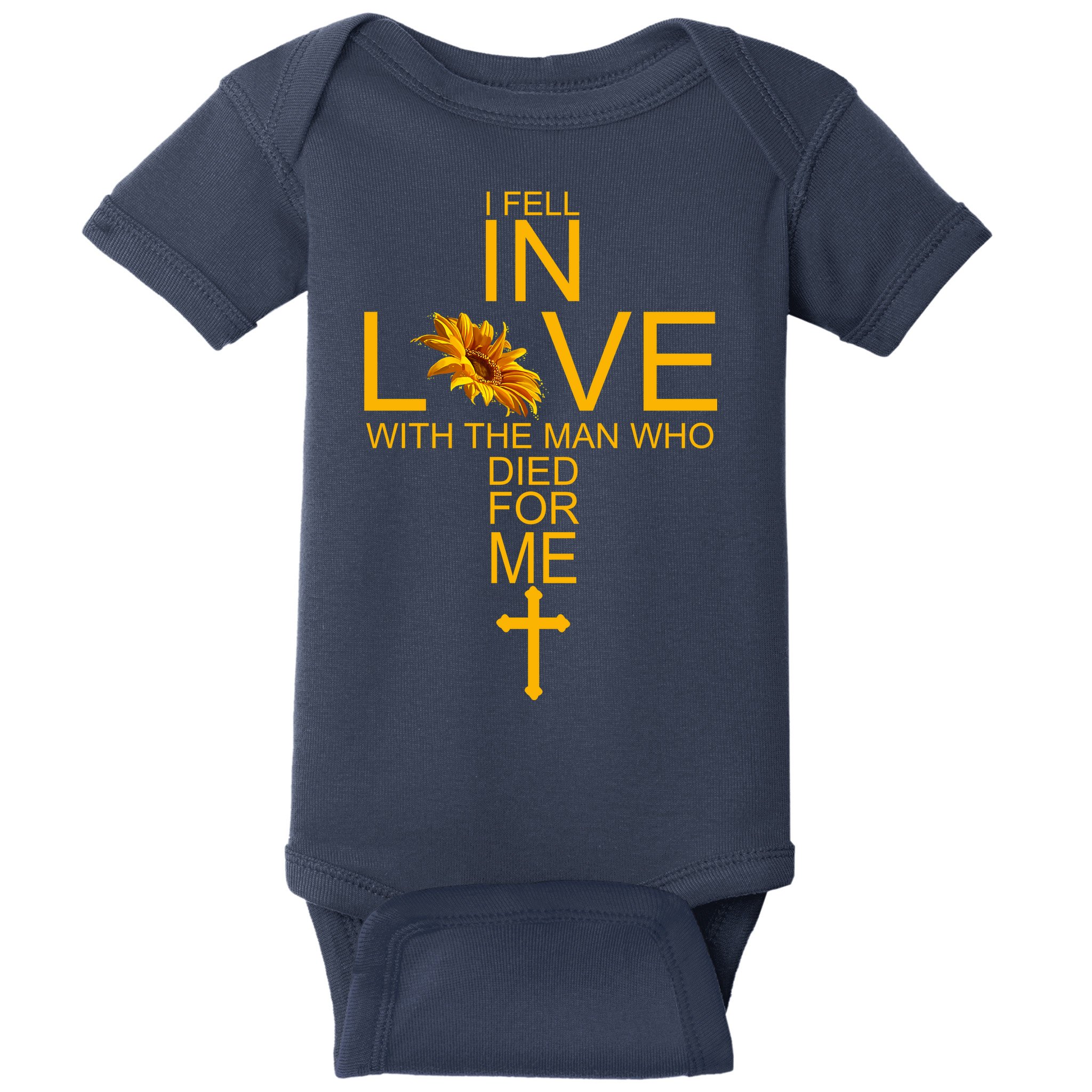 I Fell In Love With The Man Who Died For Me Baby Bodysuit