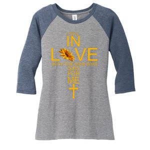 I Fell In Love With The Man Who Died For Me Women's Tri-Blend 3/4-Sleeve Raglan Shirt