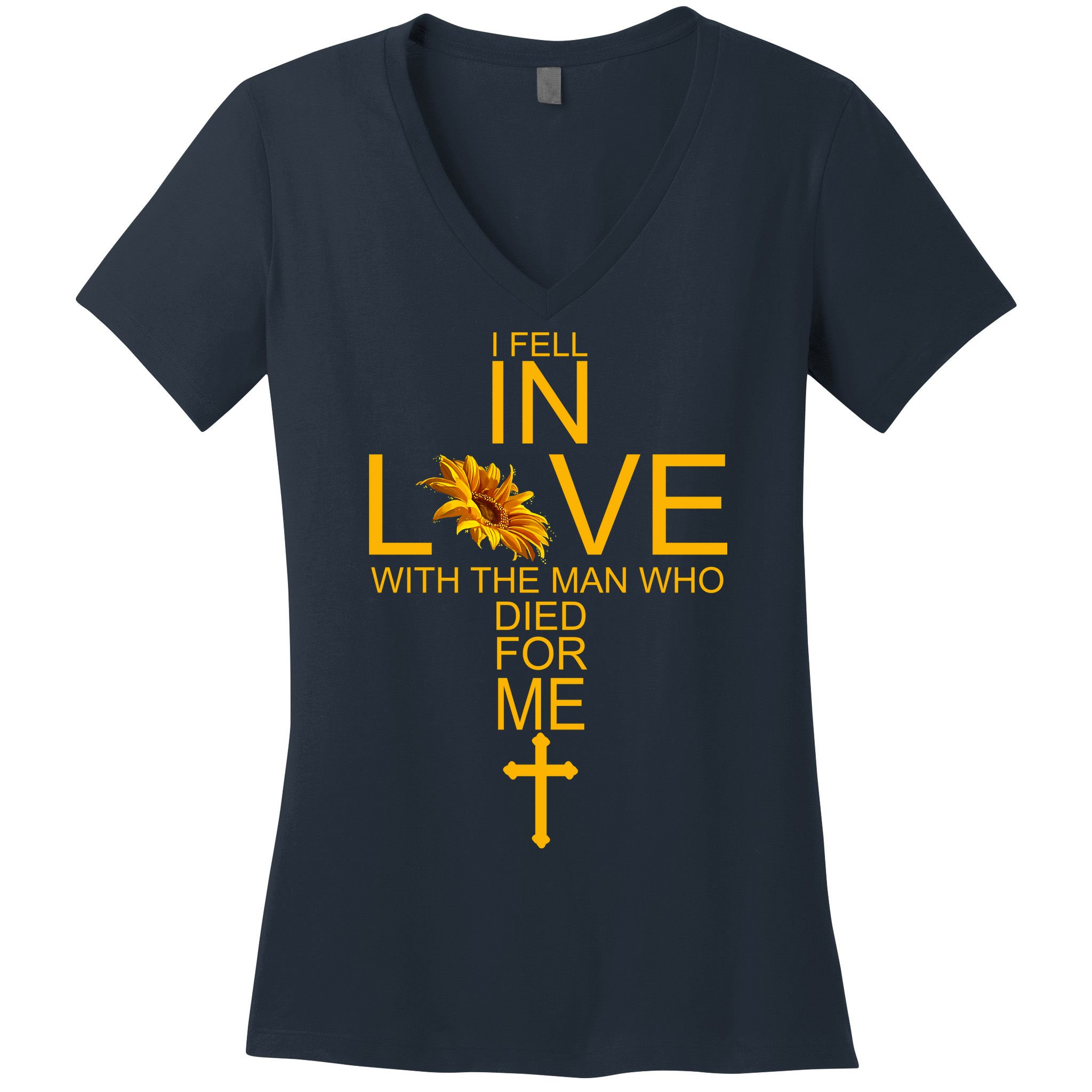 I Fell In Love With The Man Who Died For Me Women's V-Neck T-Shirt