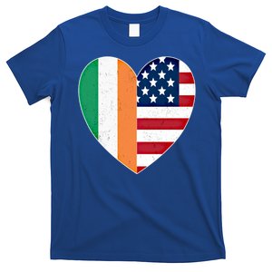 Ireland Flag Irish American Heart Usa Patriotic Gift T-Shirt