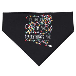 It's Fine I'm Fine Everything Is Fine Christmas Lights USA-Made Doggie Bandana