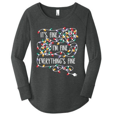 It's Fine I'm Fine Everything Is Fine Christmas Lights Women's Perfect Tri Tunic Long Sleeve Shirt