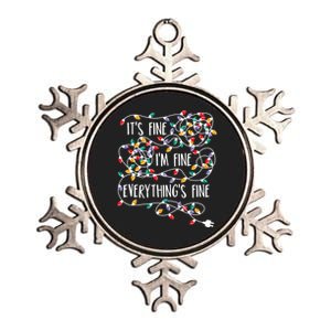 It's Fine I'm Fine Everything Is Fine Christmas Lights Metallic Star Ornament