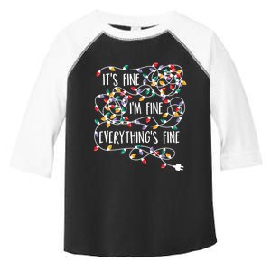 It's Fine I'm Fine Everything Is Fine Christmas Lights Toddler Fine Jersey T-Shirt