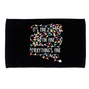 It's Fine I'm Fine Everything Is Fine Christmas Lights Microfiber Hand Towel