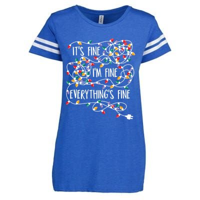 It's Fine I'm Fine Everything Is Fine Christmas Lights Enza Ladies Jersey Football T-Shirt