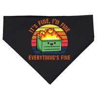 Its Fine Im Fine Everythings Fine Lil Dumpster Fire Cool USA-Made Doggie Bandana