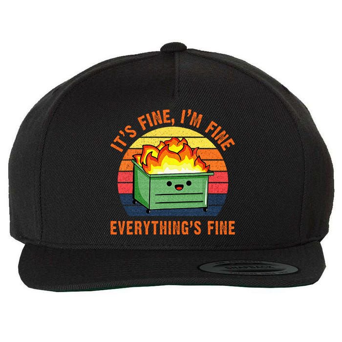 Its Fine Im Fine Everythings Fine Lil Dumpster Fire Cool Wool Snapback Cap