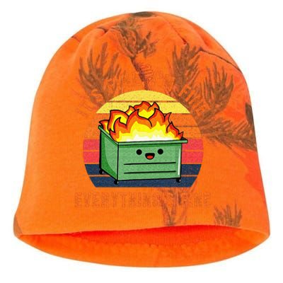 Its Fine Im Fine Everythings Fine Lil Dumpster Fire Cool Kati - Camo Knit Beanie