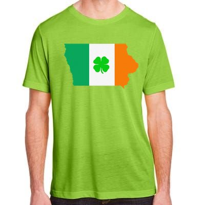 Irish Flag Iowa State Map St Patrick's Day Adult ChromaSoft Performance T-Shirt