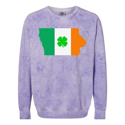 Irish Flag Iowa State Map St Patrick's Day Colorblast Crewneck Sweatshirt