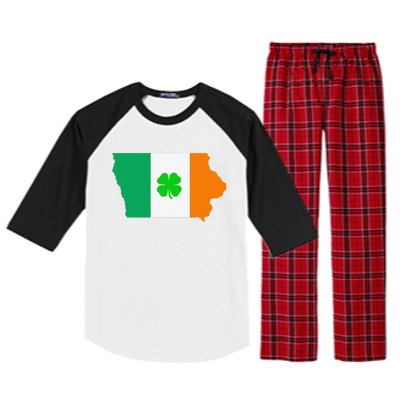 Irish Flag Iowa State Map St Patrick's Day Raglan Sleeve Pajama Set