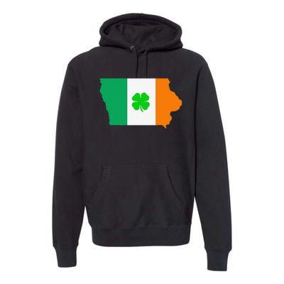 Irish Flag Iowa State Map St Patrick's Day Premium Hoodie