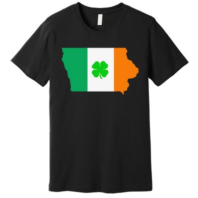 Irish Flag Iowa State Map St Patrick's Day Premium T-Shirt