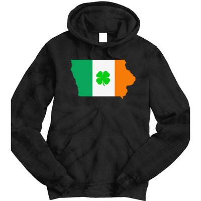 Irish Flag Iowa State Map St Patrick's Day Tie Dye Hoodie